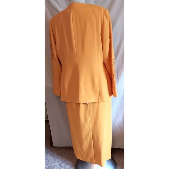 Vtg Donna Vinci Couture Suit 3 Pc Long Skirt 18 Evening Church Gold New w/Tags - Picture 9 of 16